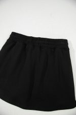 Black French Terry Drawstring Mini Skort with Pockets - Image 12
