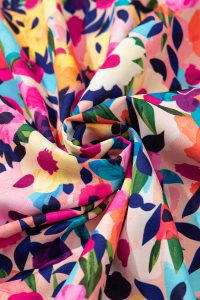 Pink Floral Puff Short Sleeve V Neck Mini Dress - Image 13