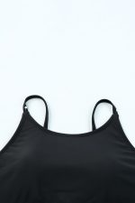 Black Leopard Print Spaghetti Strap Padded Wireless Bikini Set - Image 8