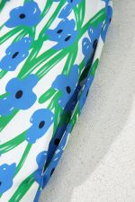 Blue Floral Print Square Neck Ruffled Strap Maxi Dress - Image 13