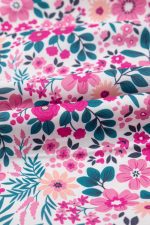 Pink Allover Floral Print Collar Half Button Short Sleeve Loose Dress - Image 12
