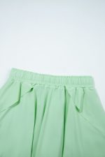 Light Green Drawstring High Waist Lined Tennis Skort - Image 9