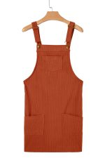 Cinnamon Corduroy Front Pockets Overall Dress - Image 15