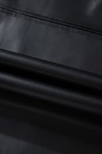 Black Solid Color Faux Leather Short Sleeve Mini Dress - Image 12