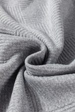 Gray Solid Color Textured Long Sleeve Shift Short Dress - Image 14