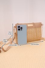 Light French Beige Woven Chain Shoulder Bag - Image 5