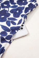 Blue Floral Sleeveless Notched V Neck Mini Dress - Image 14
