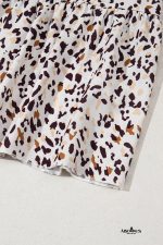 Khaki Leopard Ruffle Flutter Sleeve Keyhole Back Mini Dress - Image 10
