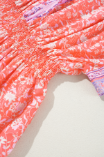 Red Boho Floral Tassel Tie Sleeve Maxi Dress - Image 14