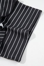 Black Stripe Ruffle Short Sleeve T Shirt Mini Dress - Image 9