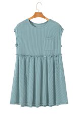 Canton Textured Patched Pocket Frilly Mini Dress - Image 19