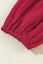 Fiery Red Frill Trim V Neck Loose Fit Ribbed Mini Dress - Image 16