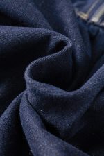 Dirty Blue Puff Sleeve Half Zipper Denim Flowy Dress - Image 16