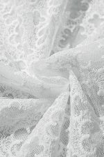 White Floral Lace Puff Sleeve Empire Waist Mini Dress - Image 13