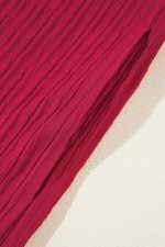 Fiery Red Frill Trim V Neck Loose Fit Ribbed Mini Dress - Image 18