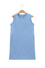 Beau Blue Mineral Wash Pocket Tank Mini Dress - Image 13