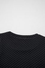 Black Textured Cap Sleeve T Shirt Shift Mini Dress - Image 14