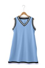Myosotis Contrast Trim V Neck Sleeveless Mini Dress - Image 19