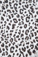 White Leopard Frayed Hem Denim Shorts - Image 7