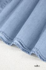Myosotis Pleated High Waist Short Sleeve Shirt Dress - Image 16