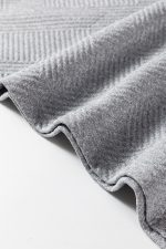 Gray Solid Color Textured Long Sleeve Shift Short Dress - Image 13