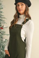 Vineyard Green Corduroy Front Pockets Overall Dress - Image 7