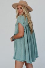 Canton Textured Patched Pocket Frilly Mini Dress - Image 3