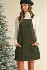 Vineyard Green Corduroy Front Pockets Overall Dress - Image 2