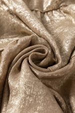 Apricot Metallic Sheen Puff Sleeve Button Up Mini Shirt Dress - Image 21
