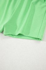 Light Green French Terry Drawstring Mini Skort with Pockets - Image 13