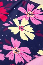 Rose Red Solid Color Cami and Floral Print Panty Tankini Set - Image 23