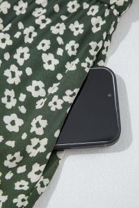 Green Boho Floral Print V Neck Knot Waist Sleeveless Dress - Image 12