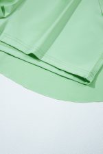 Light Green Drawstring High Waist Lined Tennis Skort - Image 10