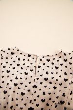 Khaki Heart Printed Flutter Sleeve Cinched Waist Tiered Ruffle Mini Dress - Image 7