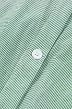 Green Stripe Frill Trim Pocket Button Up Mini Dress - Image 14