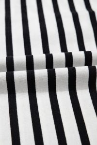 Black Stripe Collared Puff Sleeve Pocketed Mini Dress - Image 15