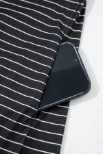 Black Stripe Ruffle Short Sleeve T Shirt Mini Dress - Image 8