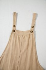 Parchment Side Buttons Sleeveless Overall Mini Dress - Image 13