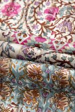 Apricot Floral Print Short Wide Sleeve Open Front Loose Kimono - Image 13