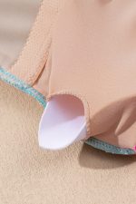 Rose Red Textured Colorblock One Piece Swimsuit - Image 13