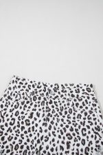White Leopard Frayed Hem Denim Shorts - Image 10