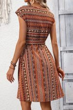 Multicolour Boho Knot High Waist Mini Dress - Image 2