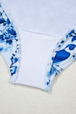 Blue Cutout Ruffle Spaghetti Strap One-Piece Swimwear - Image 15