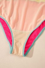 Iceland Blue Textured Colorblock One Piece Swimsuit - Image 15